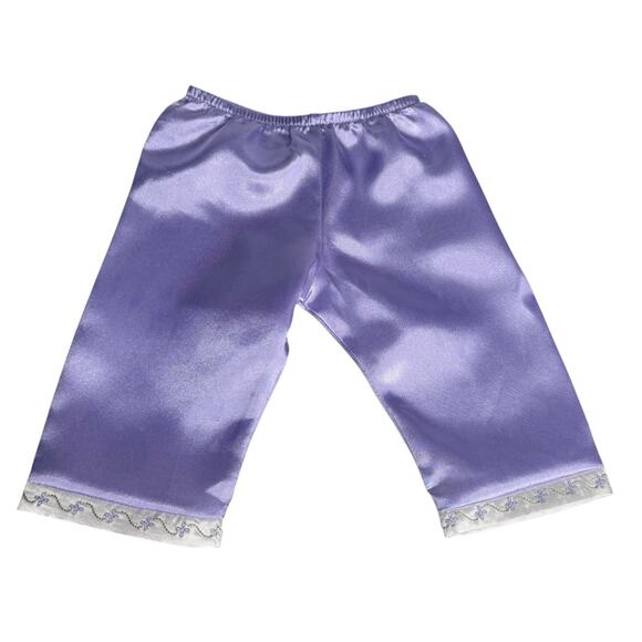 American Girl Doll Nellie Pajamas PomPom Slippers Hanger Purple Top Pant Pjs Box - Picture 6 of 9